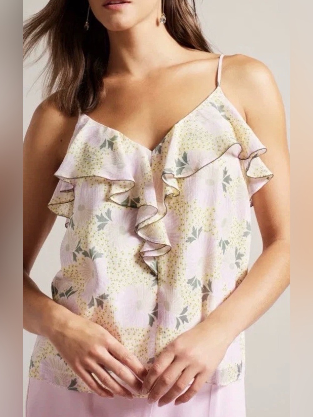 Ted Baker Shaunia Floral Adjustable Strap Floral Tank Top Size 2(US-XS/S) Sku#57